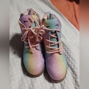 Unicorn Rainbow Kids Boots Size 1